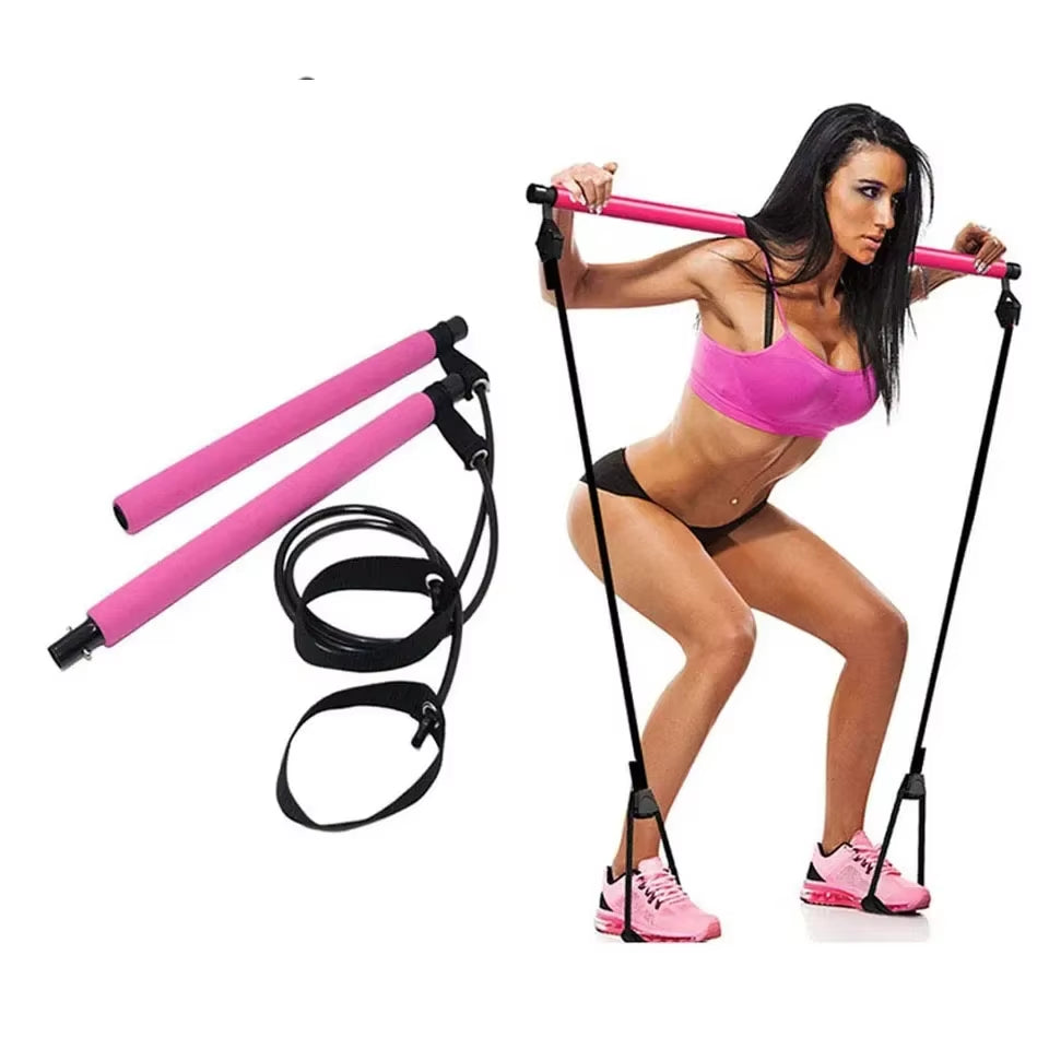 New Fitness Yoga Pilates Bar Stick Crossfit Resistance Bands Trainer Yoga Pull Rods Pull Rope Portable Home Gym Body Workout