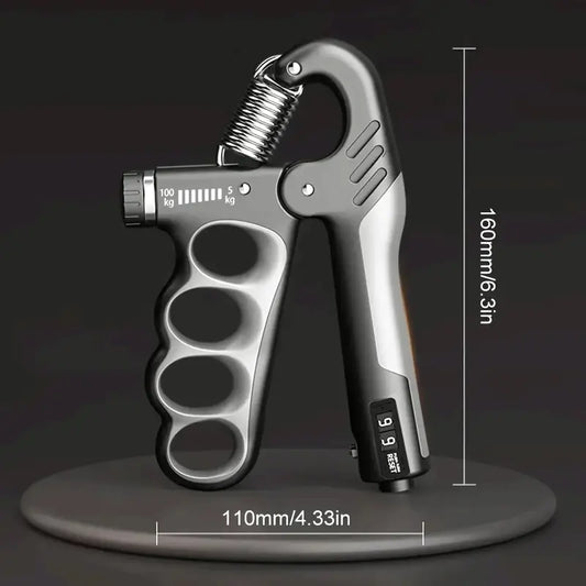 Adjustable Hand Grip Strengthener – 5-100kg Mechanical Counting Gripper, Forearm and Wrist Trainer for Gym, Fitness & Rehab