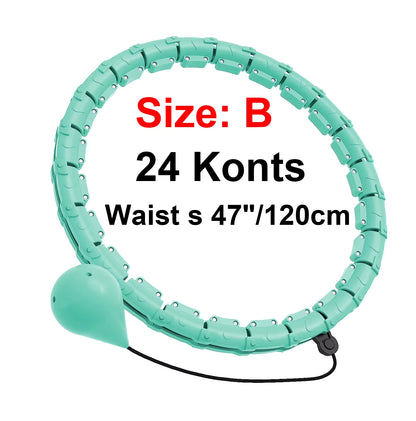 21/24/27/30 Knots Weighted Hula Circle Sport Hoops Weight Loss plus Size Smart Exercise 2 in 1 Adjustable with Detachable Knots