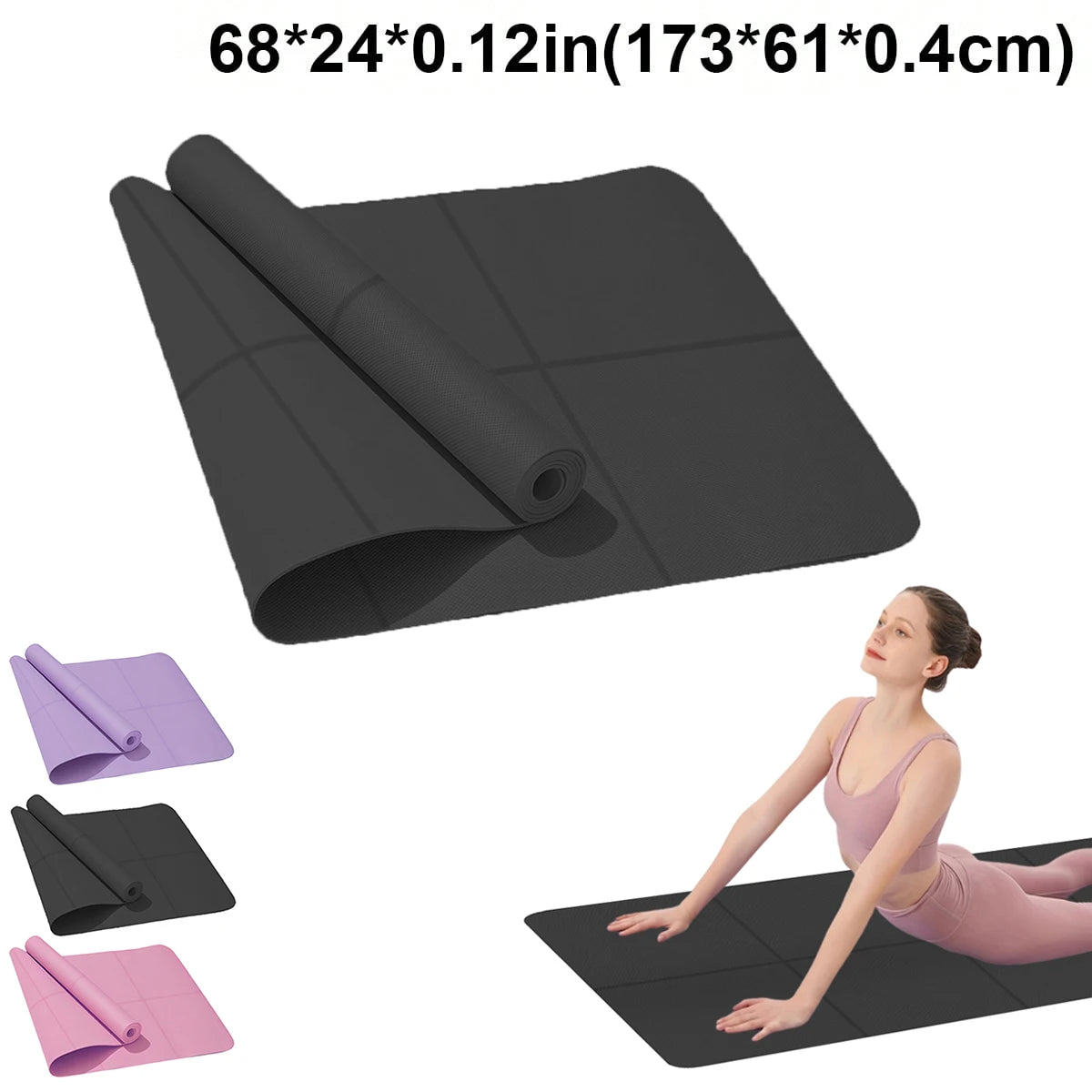 Yoga Mat Anti-Skid Sports Fitness EVA Comfort Foam 4MM Thick Yoga Mat for Exercise Yoga and Pilates Gymnastics Mat